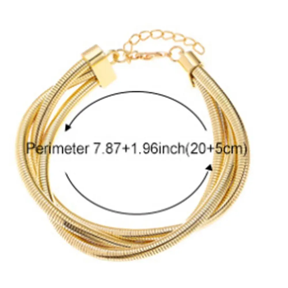 Gold Color Alloy Snake Chain Punk Bangle Bracelet