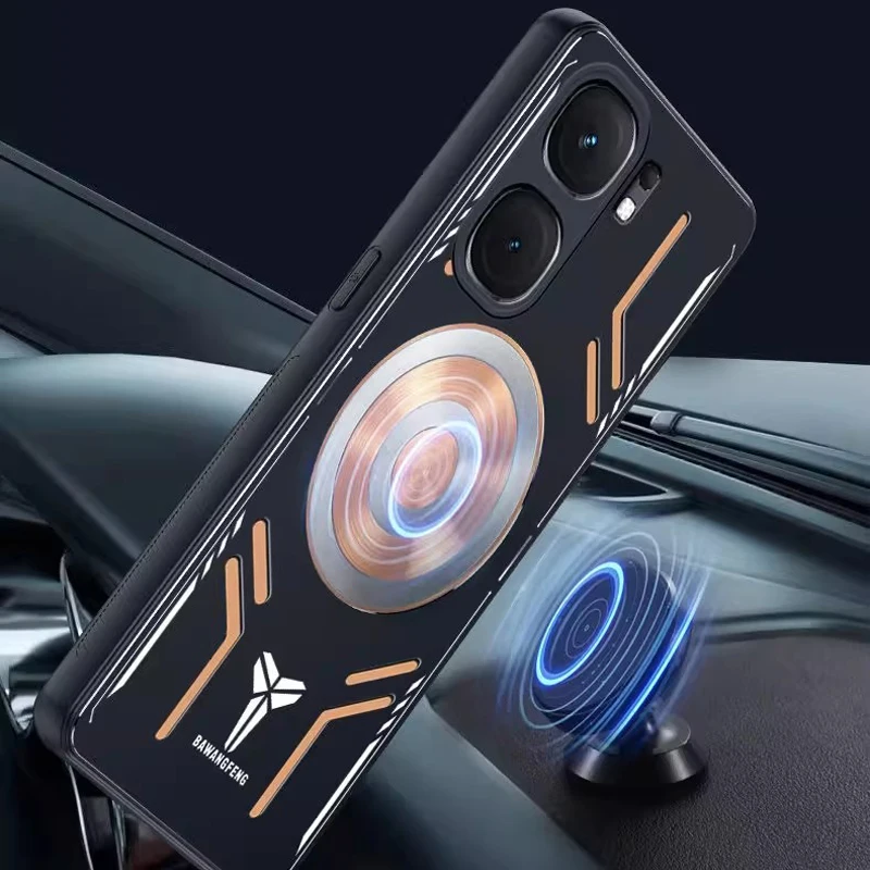 Enhanced Red Copper Cooling Phone Case with Graphene Heat Dissipation and Magnetic Shockproof Cover