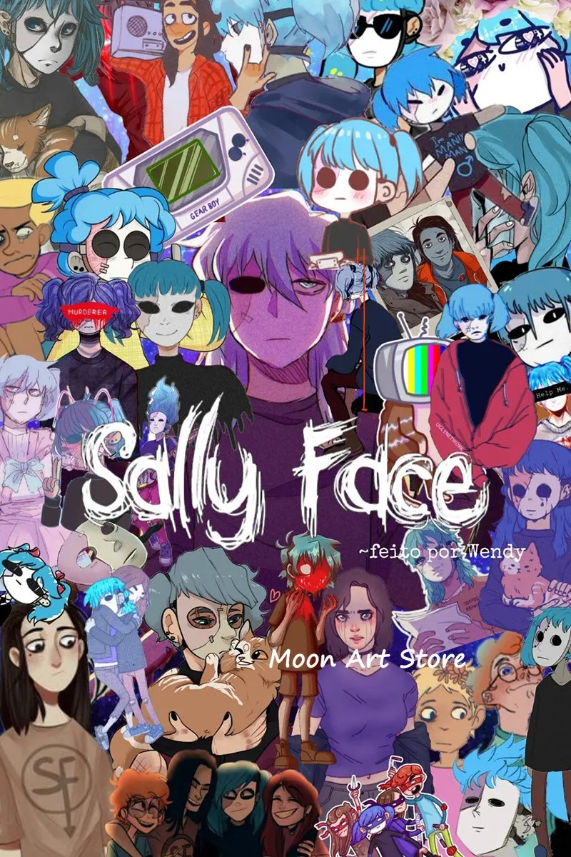 thumbnail image 1 of Pósteres de Sally Face con juego de suspenso de terror, pintura en lienzo con impresión HD, imágenes de arte de pared modernas, decoración para sala de estar y dormitorio, 1 of 5