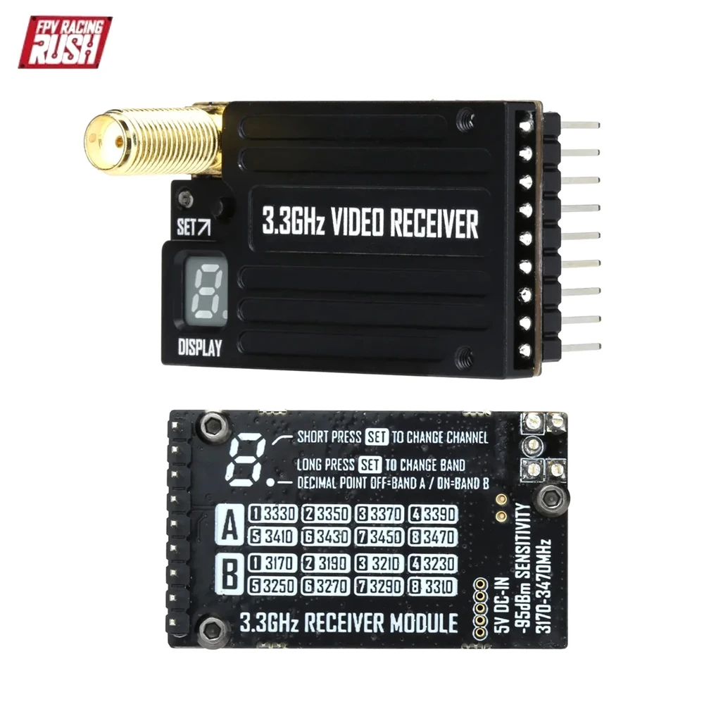 Kit FPV 3.3G 4W RushFPV VTX & VRX pour Drone Course Longue Portée