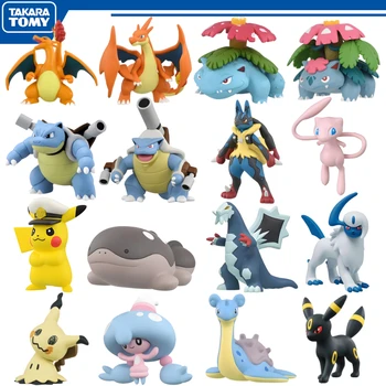 Original Takara Tomy Pokemon Mega Venusaur Blastoise Charizard Figure Toys  Lapra Clodsire Pikachu Absol Baxcalibur Model Dolls