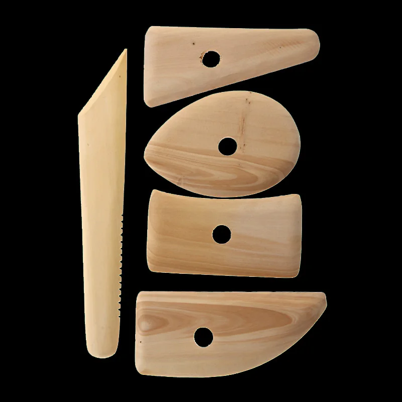 Pottery tools clay tools clay accessory 5Pcs wood pottery clay sculpture tool