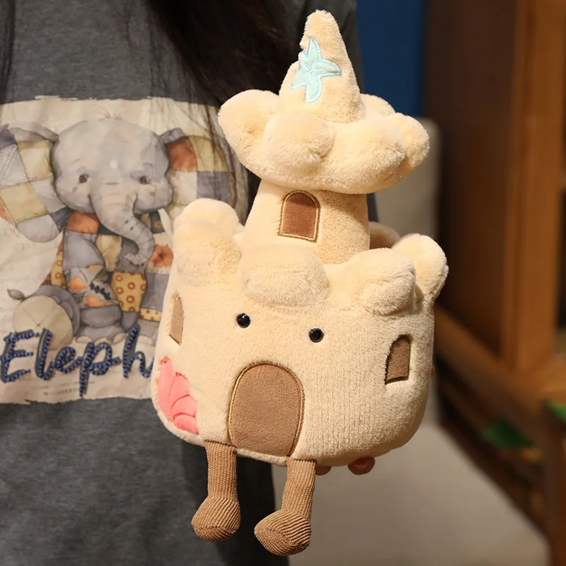 High Quality Brown Fortress Lighthouse Plush Dolls Office Decor Soft Baby Comfort Dolls Birthday Christmas Gifts For Kids