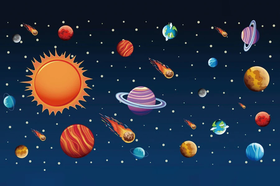 Universe Space Planet Spacecraft Astronaut Photography Background For Boys Kids Birthday Party Baby Shower Photo Boo