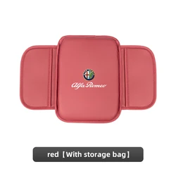 Premium Leather Car Armrest Box Pad - High - Quality Auto Accessory (Red - C)