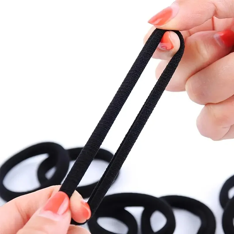 Hair Bands 50/100pcs Black for Women Girls High Elastic Rubber Band Hair Ties Ponytail Holder Scrunchies