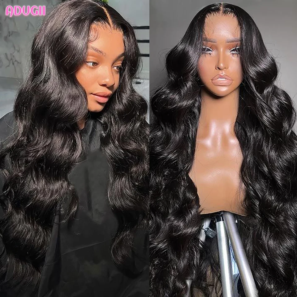 

Adugii 13x6/13x4 Body Wave Transparent Lace Front Human Hair Wigs For Women Brazilian Body Wave Lace Frontal Wigs With Baby Hair