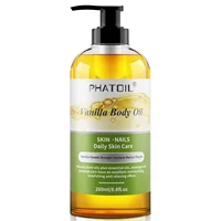 PHATOIL 260ML Vanilla Body Oil For Moisturizing Skin,118ml Castor Massage Oil Suitable For All Skin Types Long-Lasting Fragrance