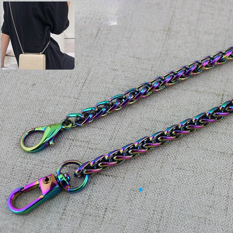 10PCS  Rainbow 120cm 130cm Bag strap chain Wallet handle purse metal strap chain strap replaced bag Plating Cover Wholesale