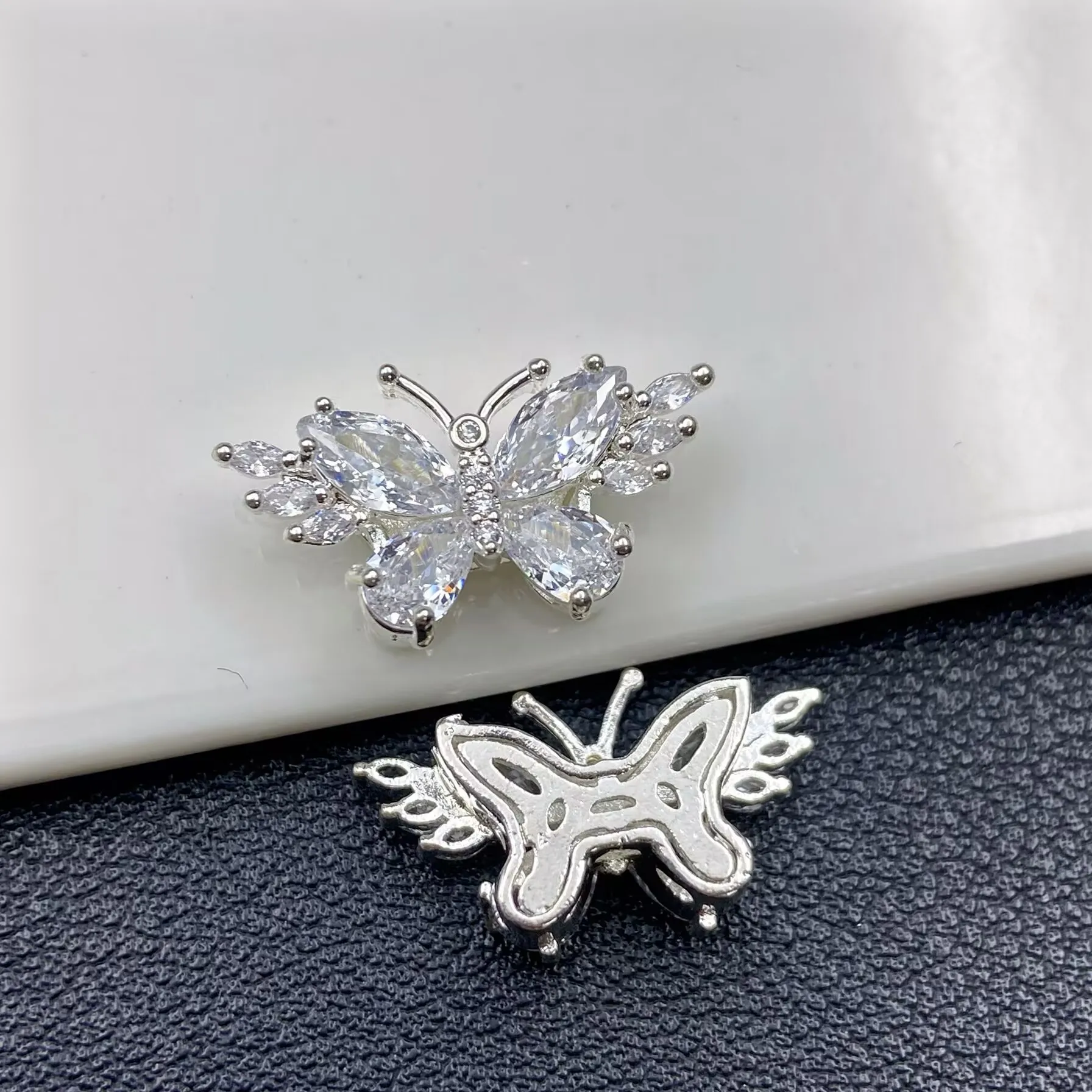 Gold Plated Zircon Butterfly Beaded Bracelet Material - Artistic Retro Chinese Style Jewelry Accessory