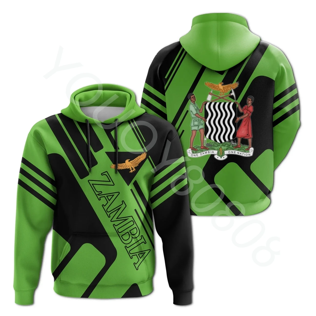 

African Clothing Zambian Pullover Rocky Style New Fall Men's Hoodie Casual Sweater Retro Harajuku Casual Clothing Jacket