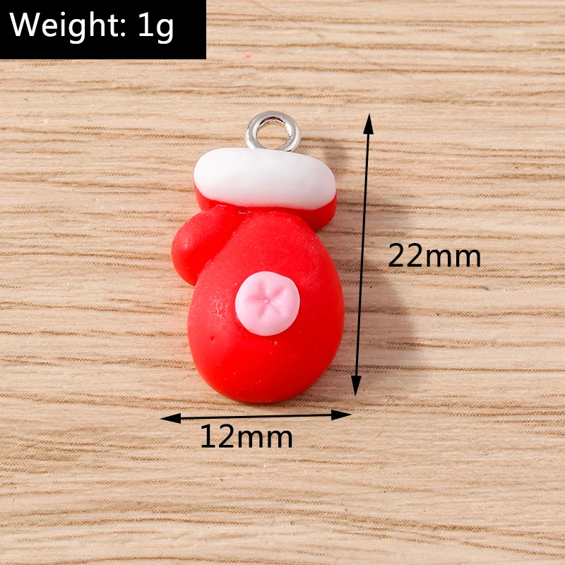Tusember 10 Stück Harz-Weihnachtsanhänger, frohe Weihnachten, süßer Weihnachtsmann, Hirschglocke, Schneemann-Anhänger für Ohrringe, Halsketten-Versorgung – Detail 21