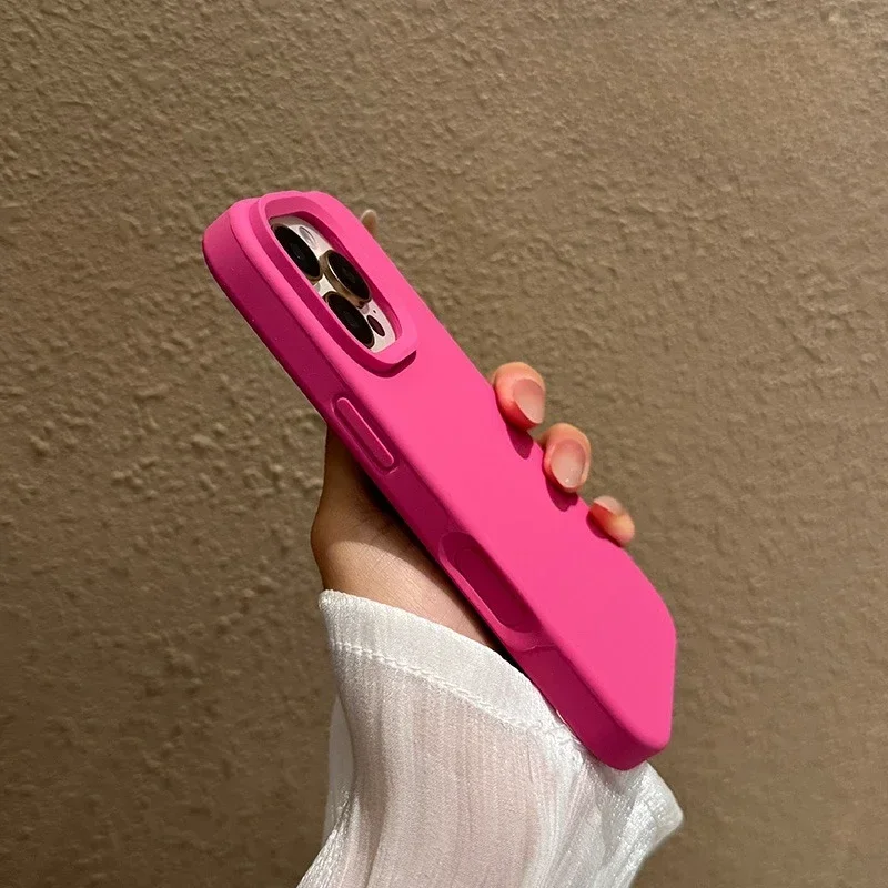 Candy Solid Color Matte Soft Silicone Phone Case with Camera Control Button