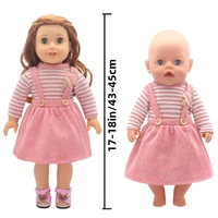 Tenues de poupée pour nouveau-né de 13 à 18 pouces, pulls mignons, barboteuse, costume + chaussures, accessoires de poupée, cadeau d'anniversaire de Festival 3