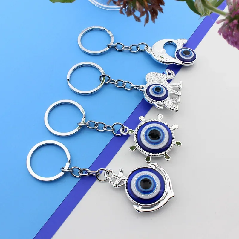 LuckyEyeKeychainCarKeyringBlueTurkishEvilEyeKeyChainforHome