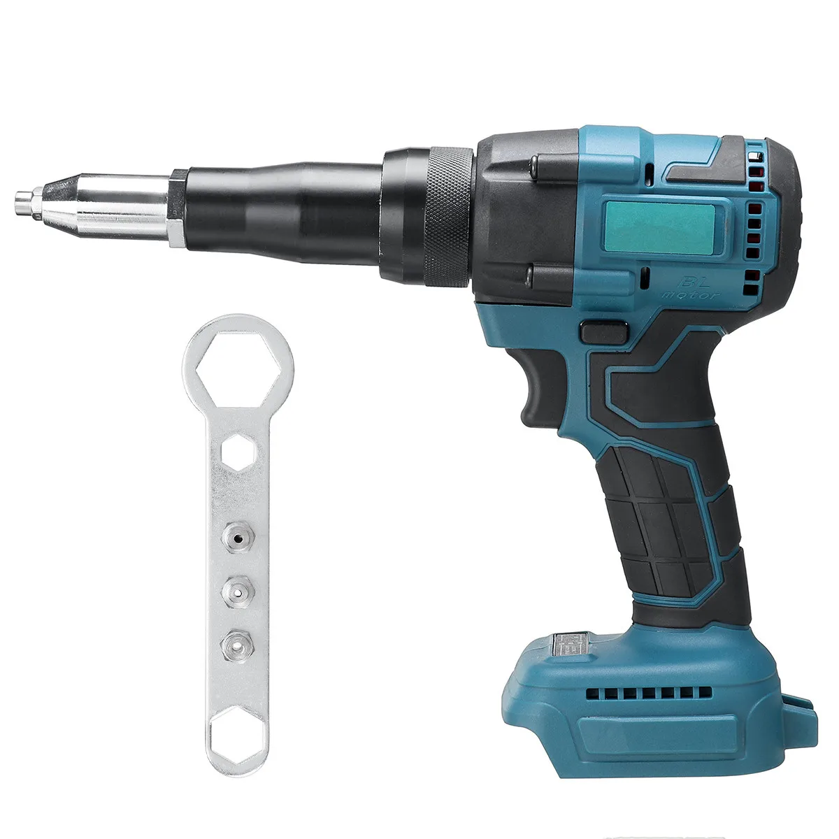 Brushless Cordless Riveter Gun Electric Rivet Nut Gun Drill Rechargeable Automatic Rivet Gun LED Light for Makita 18V Battery