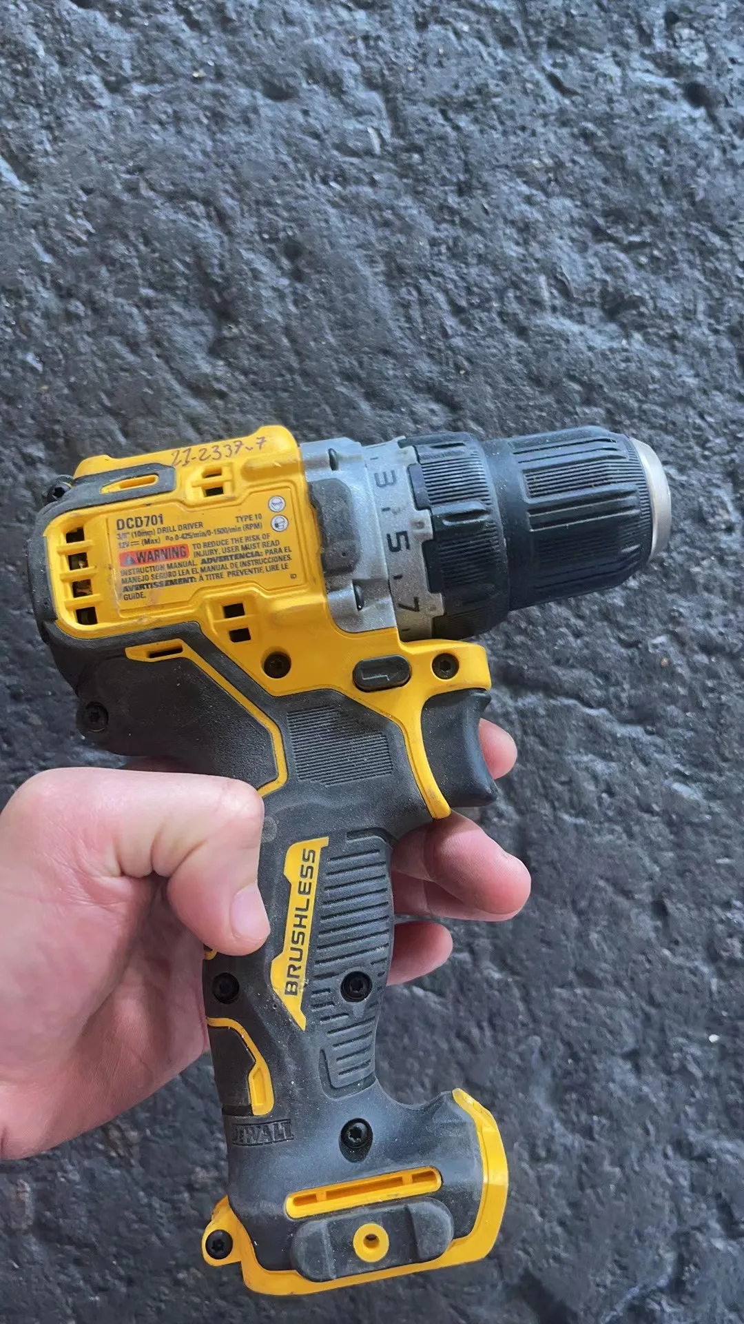 Dewalt 초소형 브러시리스 해머 드릴, DCD706, DCD701, 최대 12V, 3/8 인치 리튬 이온, 공구 전용