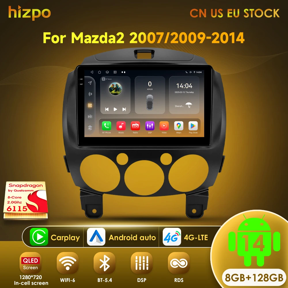 Hizpo Car Android Radio For MAZDA 2 Mazda2 2007 2008 2009 2010