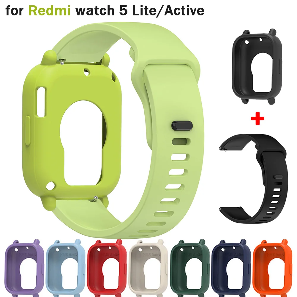 Silicone Strap and Protective Bumper for Smartwatch - Replacement Bracelet Belt