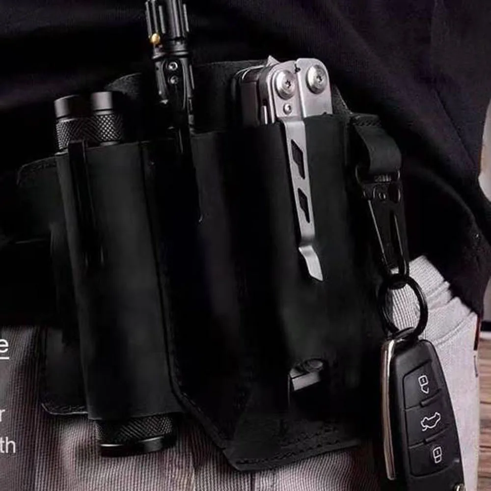 Edc Tactical Leg Bag for Knife Flashlight Key Storage Waist Bag Outdoor Hiking