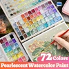 72-color pearlescent watercolor paint set - bright shining, professional coverage, light fastness - flash solid pigment 1