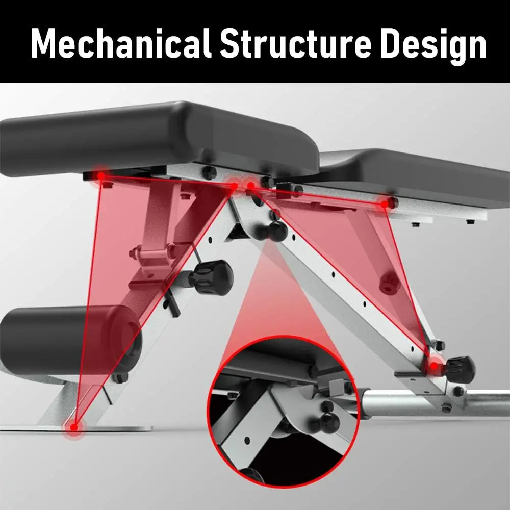 Adjustable Weight Bench Foldable Workout Exercise Bench with Automatic Lock for Upright Incline Decline and Flat Fu