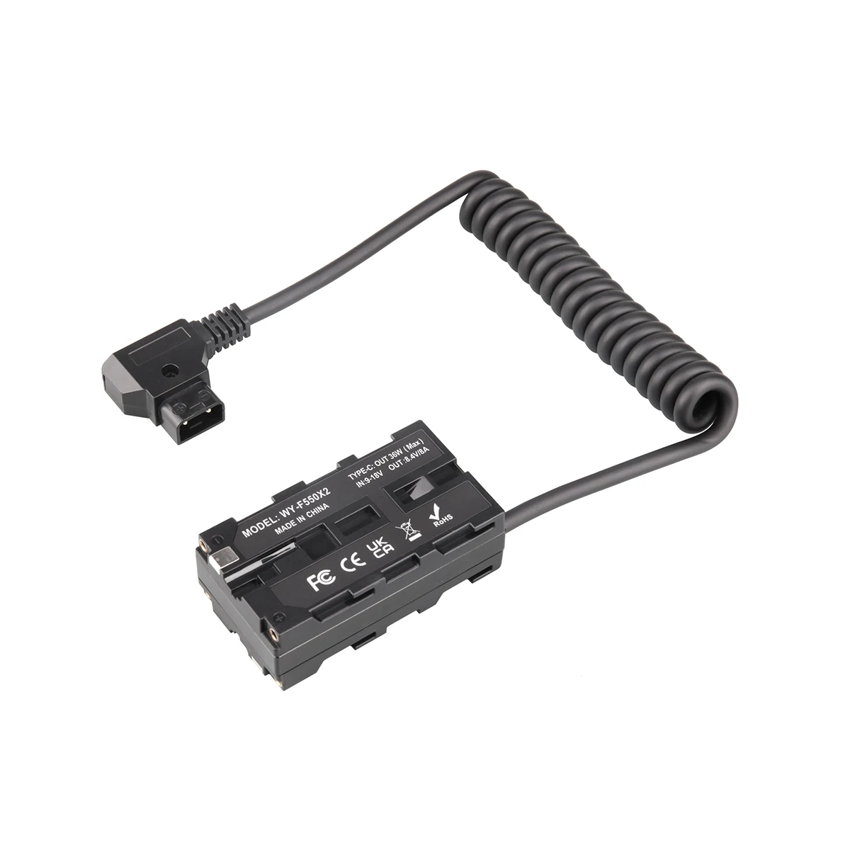 모니터용 양면 NP-F550 더미 배터리 DC 커플러에 대한 Probty D-Tap LED 비디오 조명 송신기 수신기