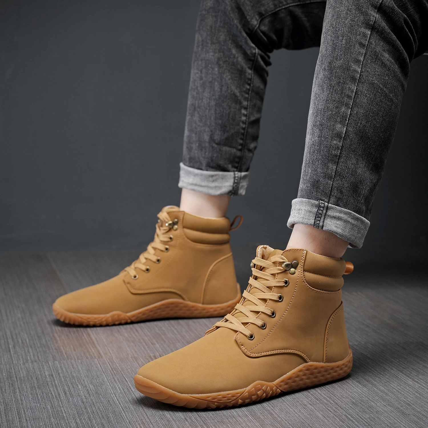 Waterproof Wide Toe Box Platform Walking Boots - Warm Winter Snow Footwear for Hiking - Barefoot Style for All Genders