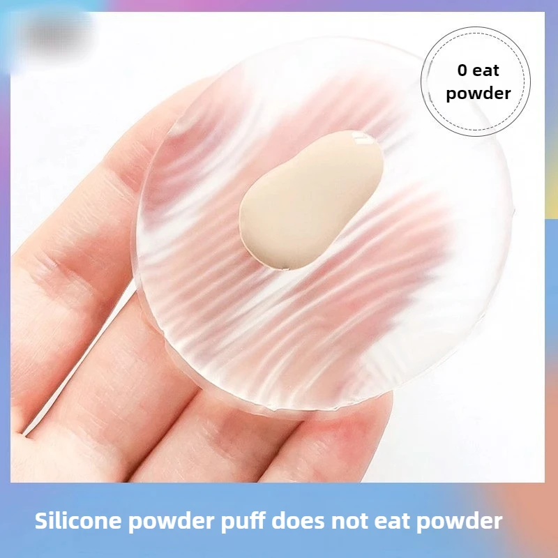 Description Picture 2 of item1/3pcs Jelly Soft Silicone Gel Powder Puff Sponge for Cosmetic Face Foundation BB Cream No Powder Eating Powder Makeup Tool