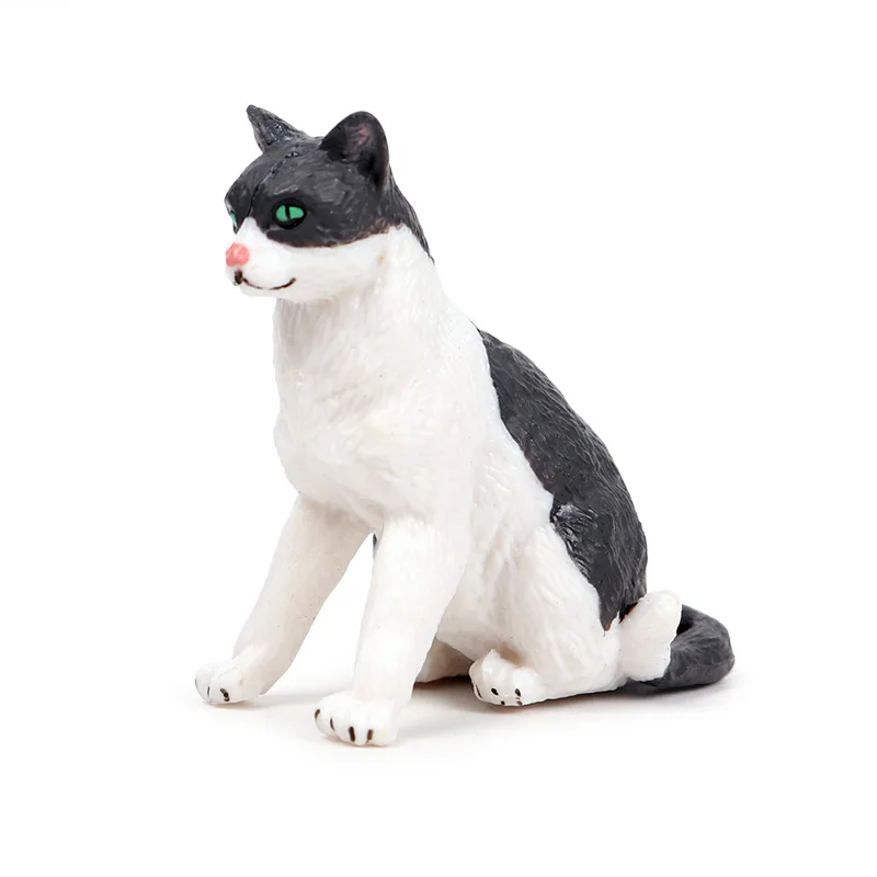 

Children's static solid animal cat model new black and white cat ornaments pet kitten toys