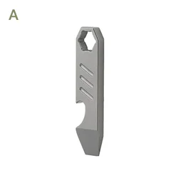 Titanium Alloy Multifunctional Outdoor Tool - Mini Crowbar & Bottle Opener with Hex Wrench & Graduated Scale (A-type pry bar)