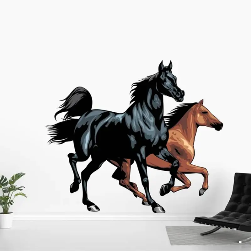 Wall Stickers Toilet Stickers M500 Beautiful Horse Wall Sticker Bathroom Toilet Decor Living Room Cabinet Refrigerator Home Decoration Decals