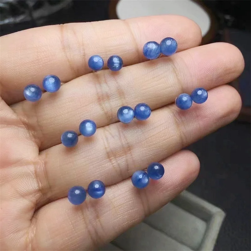 

S925 Natural Kyanite Stud Earrings Sterling Silver Stud Earrings for Women Fine Gemstone Daily Jewelry