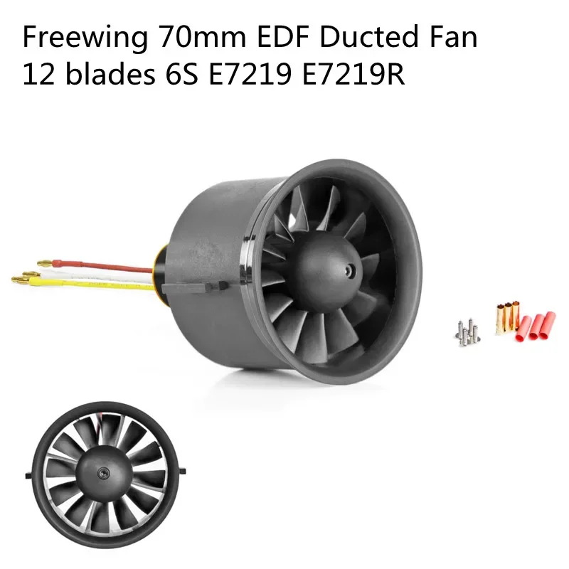 

Freewing 70mm EDF Ducted Fan 12 blades 6S E7219 E7219R with 2952-2100KV Brushless Inrunner Motor for 70 EDF RC Airplane