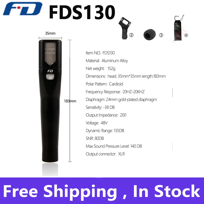 

Feidu FDS130 емкостный микрофон, профессиональный ручной емкостный микрофон, записывающий инструмент, rRadio Live K Song Audi