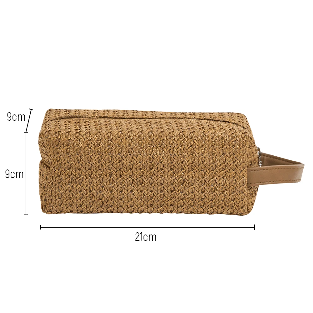 Straw Clutch Cosmetic Bag