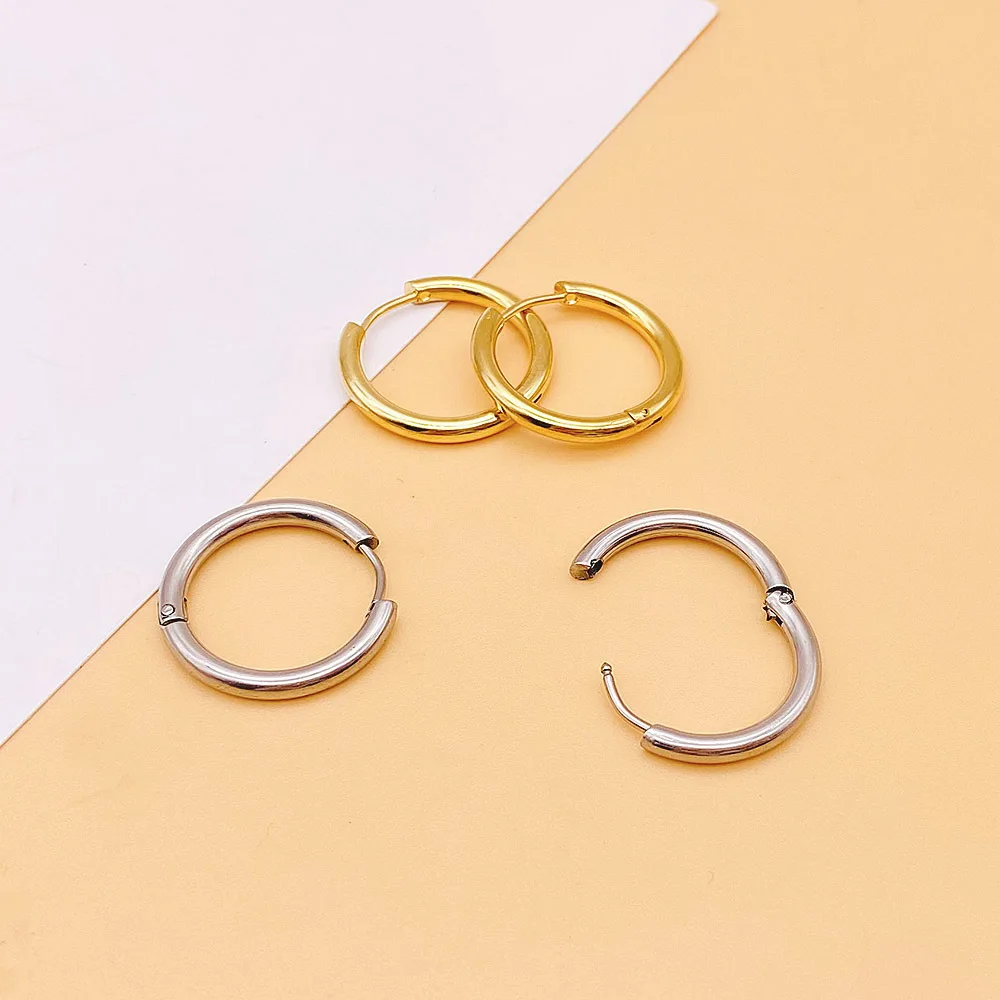Sleek Stainless Steel Small Hoop Earrings 8-20mm