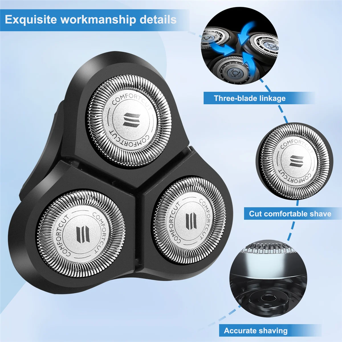 RQ11 Replacement Head for Philips Norelco SensoTouch 2D Shavers 1150X 1160X 1170X 1180X and More Electric Shaver Head