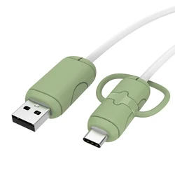 Universal Cable Protector Sleeve - Durable USB Data Line Sleeve for Charger Head and Cable Protection (Green - For Android)