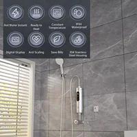 Fudeer chauffe-eau électrique chauffe-eau instantané pour évier chauffe-eau en acier inoxydable sous évier 5500W pour cuisine 3