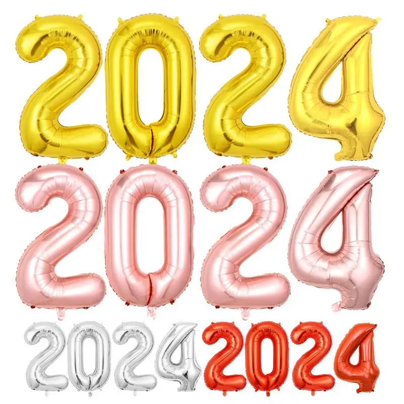 

2024 Balloons Gold 40in Digit Helium Balloons 2024 Number Foil Balloons New Year Eve Party Balloons christmas decorations 2024