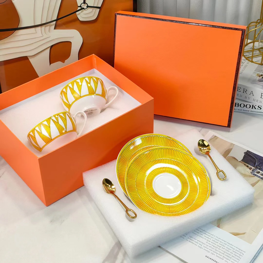 2022 New High Quality Bone China Coffee Cup Sun Series Antique Ceramic