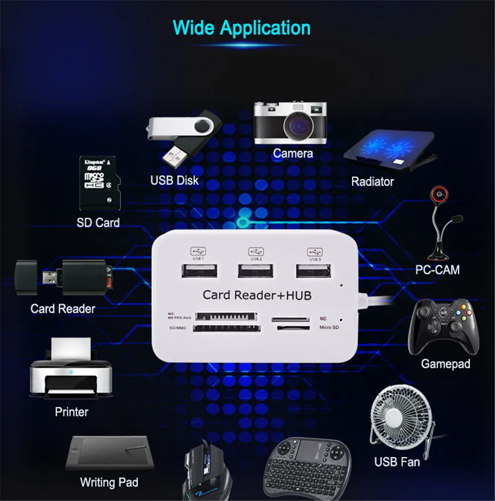 USB HUB 3.0 USB Splitter 3 Ports Extensor Multi Extension Multiple 3 0 Hub 2.0 SD Card Reader USB3.0 Expander For Home PC