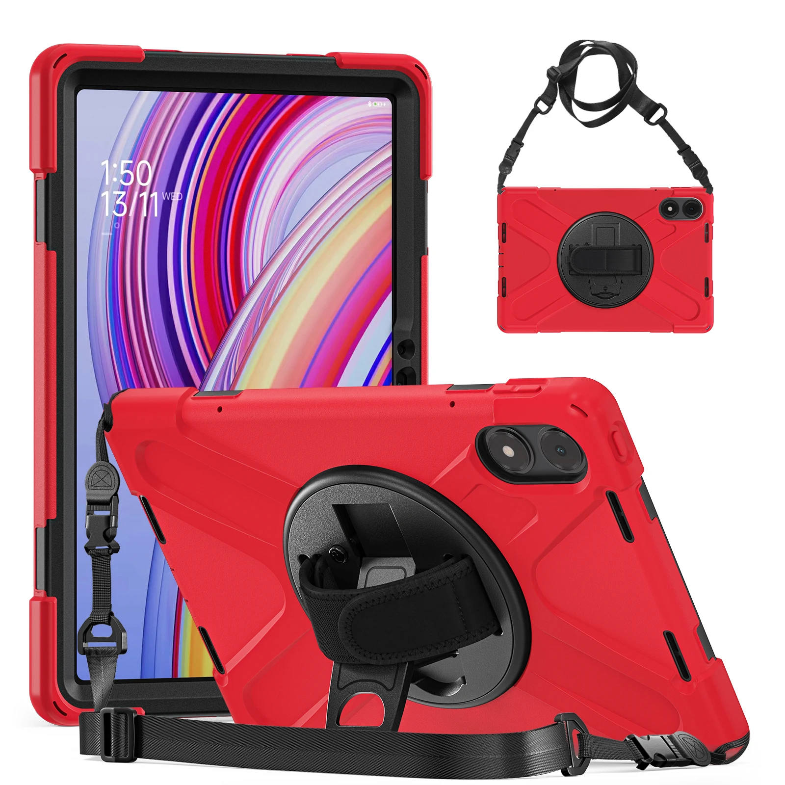 Kids Edition Shockproof Armor Tablet Cover with Stand and Strap