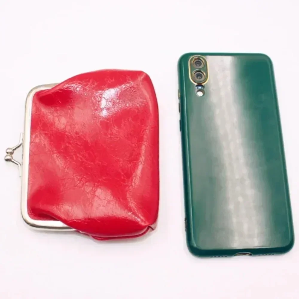 2023 New Women's Money Bag Plush/Oil Wax Leather Wallet 4-inch Buckle Mini Wallet Lipstick Storage Bag Women's Wallet 4