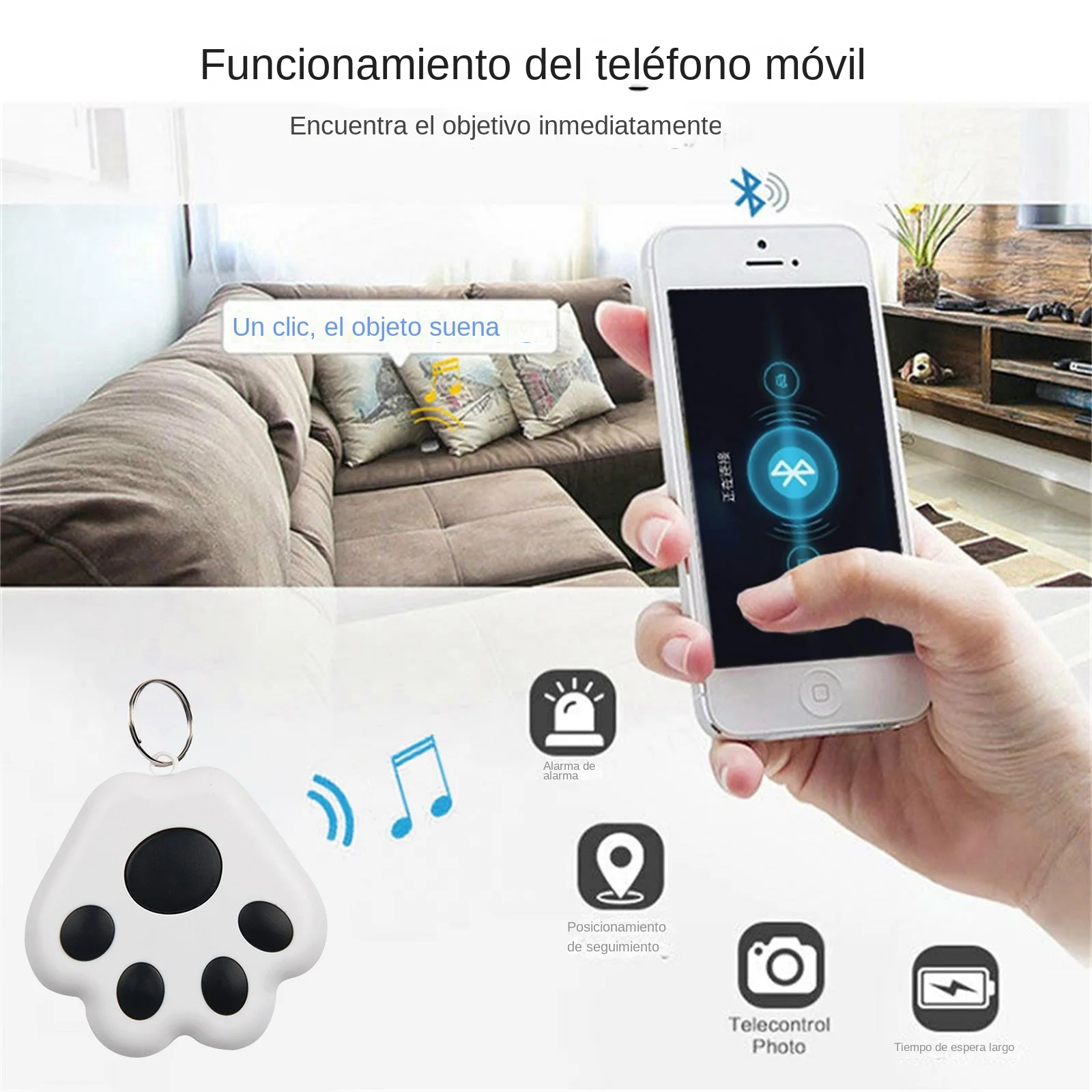 Cat Paw Shape Mini GPS Tracker Bluetooth 5.0 Anti-Lost Device For IOS/ Android Smart Finder Locator Pet Kids Bag Wallet Tracking