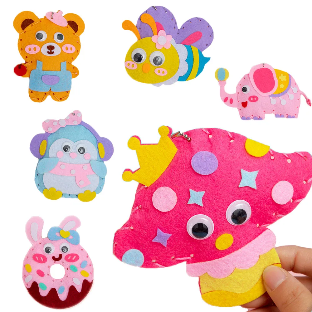 Sewing Animals Craft Kit For Kids Forest Creatures Sewing Felt Plush DIY Toy Kit Fun and Educational for Girls