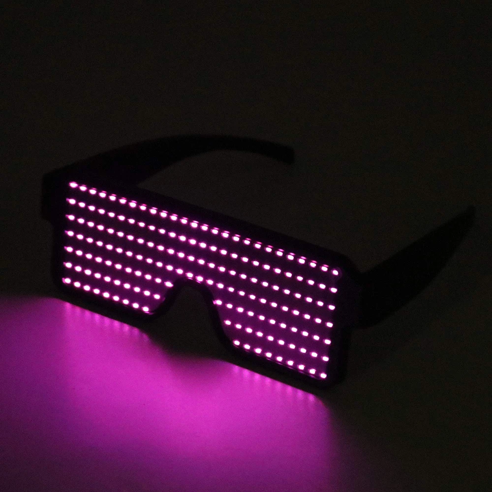 Led Party Glasses Multilingual USB Charge Led Flashing Luminous Eyewear Christmas Concert Birthday Party Holiday Glow Sunglasses