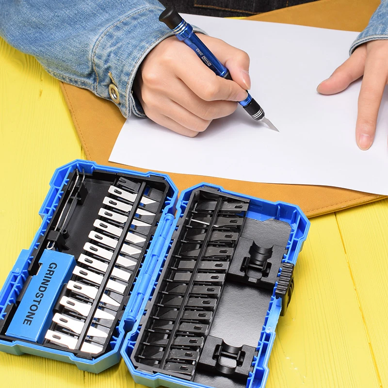 29PCS Carving Knife Set Carbon Steel Artwork Engraving Wood Cutter Kits Model Repair Paper Cuttings Multipurpose Sculpture Knife