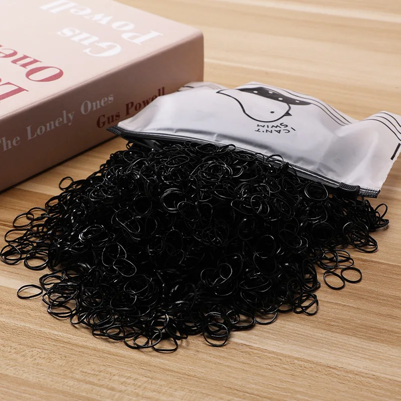 Closeup rubber material hair ties